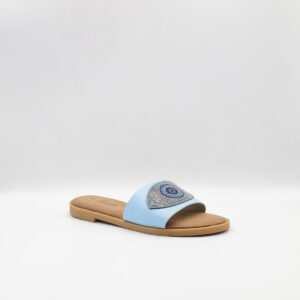 Γυναικεία Φλάτ Δερμάτινα Σανδάλια Jomix Με Διακοσμητικό Μάτι