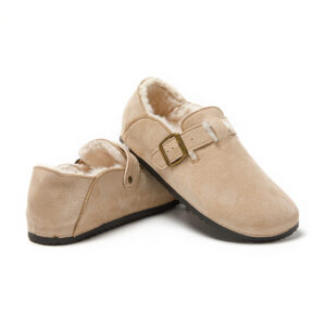 Κλειστές Γυναικείες Παντόφλες Με Γούνα Μπεζ
