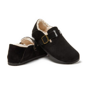 Κλειστές Γυναικείες Παντόφλες Με Γούνα Μαύρο