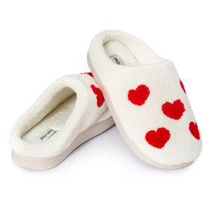Γυναικείες Παντόφλες Λευκές/Καρδιές Jomix MD9613