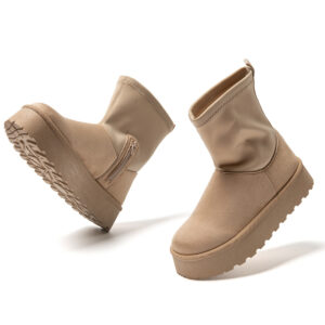 Μποτάκια Suede Με Επένδυση Γούνα Μπεζ Jomix MD9768