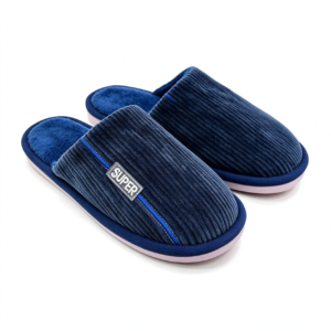 MU10422 BLUE Ανδρικές Μαύρες Κλειστές Παντόφλες – Ζεστές Παντόφλες για το Σπίτι, Άνετες και Πρακτικές