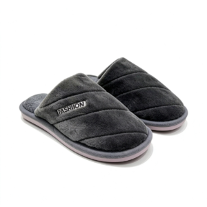MU11591 GREY Ανδρικές Χειμερινές Παντόφλες με Μαλακή Γούνινη Υφή – Ζεστές και Άνετες για το Σπίτι