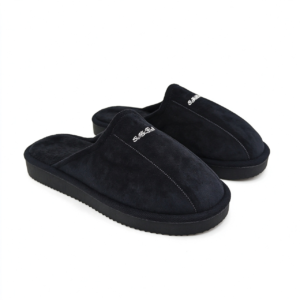 MU11610 BLACK Ανδρικές Μαύρες Παντόφλες Κλειστές Μπροστά για Φθινόπωρο & Χειμώνα – Ζεστές, Αντιολισθητικές, με Παχιά Σόλα